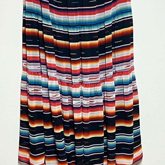 Lauren Ralph Black Label Striped Crinkle Georgette Maxi Skirt Macy's Sz 0 - Picture 7 of 7